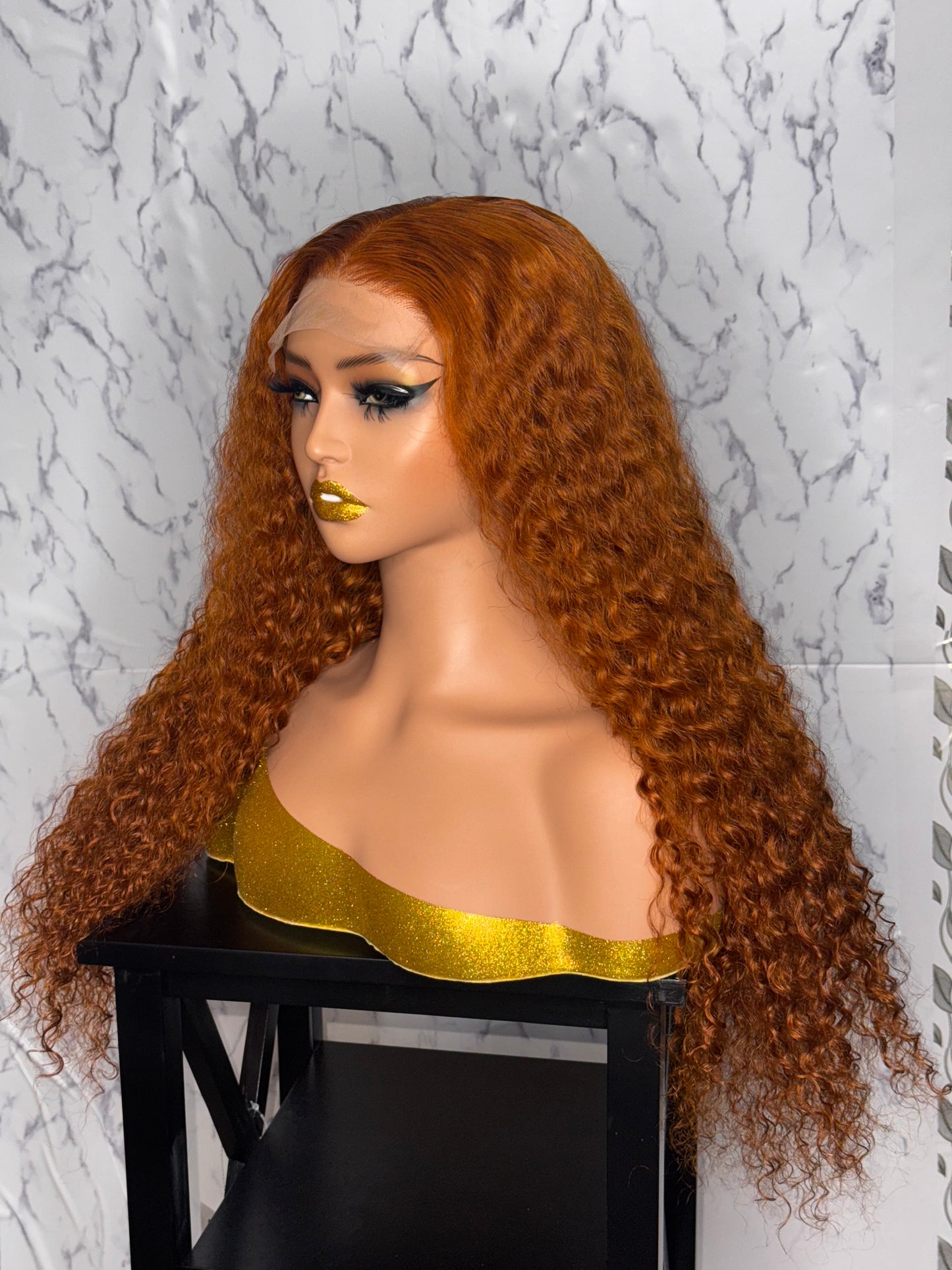 Ginger curls wig closure