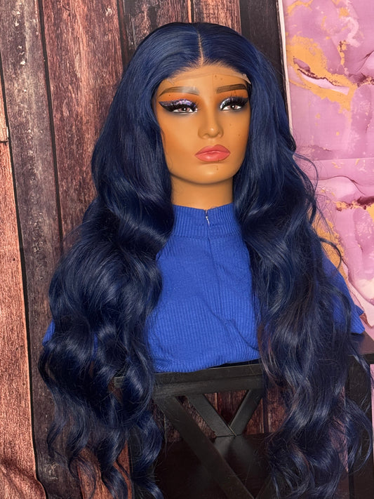 Blue wig 5x5 closure